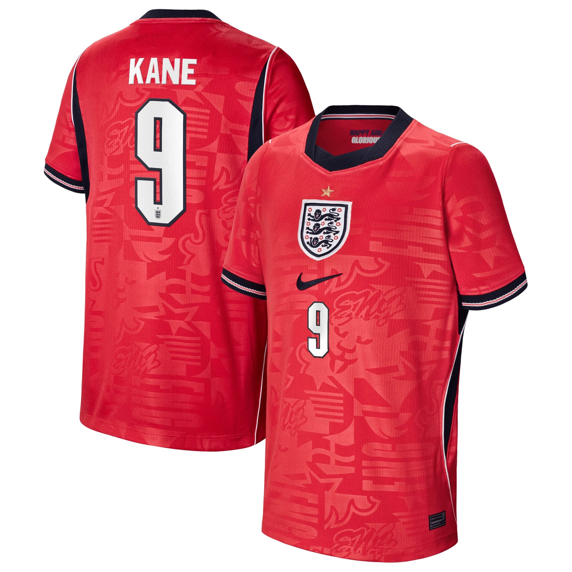 England Nike Away Stadium Shirt 2026 - Kids with Kane 9 printing