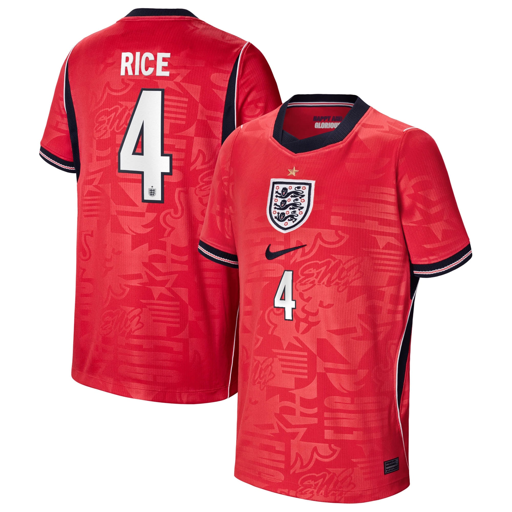 England Nike Away Stadium Shirt 2026 - Kids with Rice 4 printing