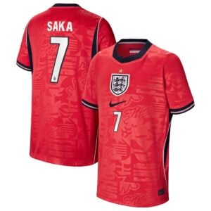 England Nike Away Stadium Shirt 2026 - Kids with Saka 7 printing