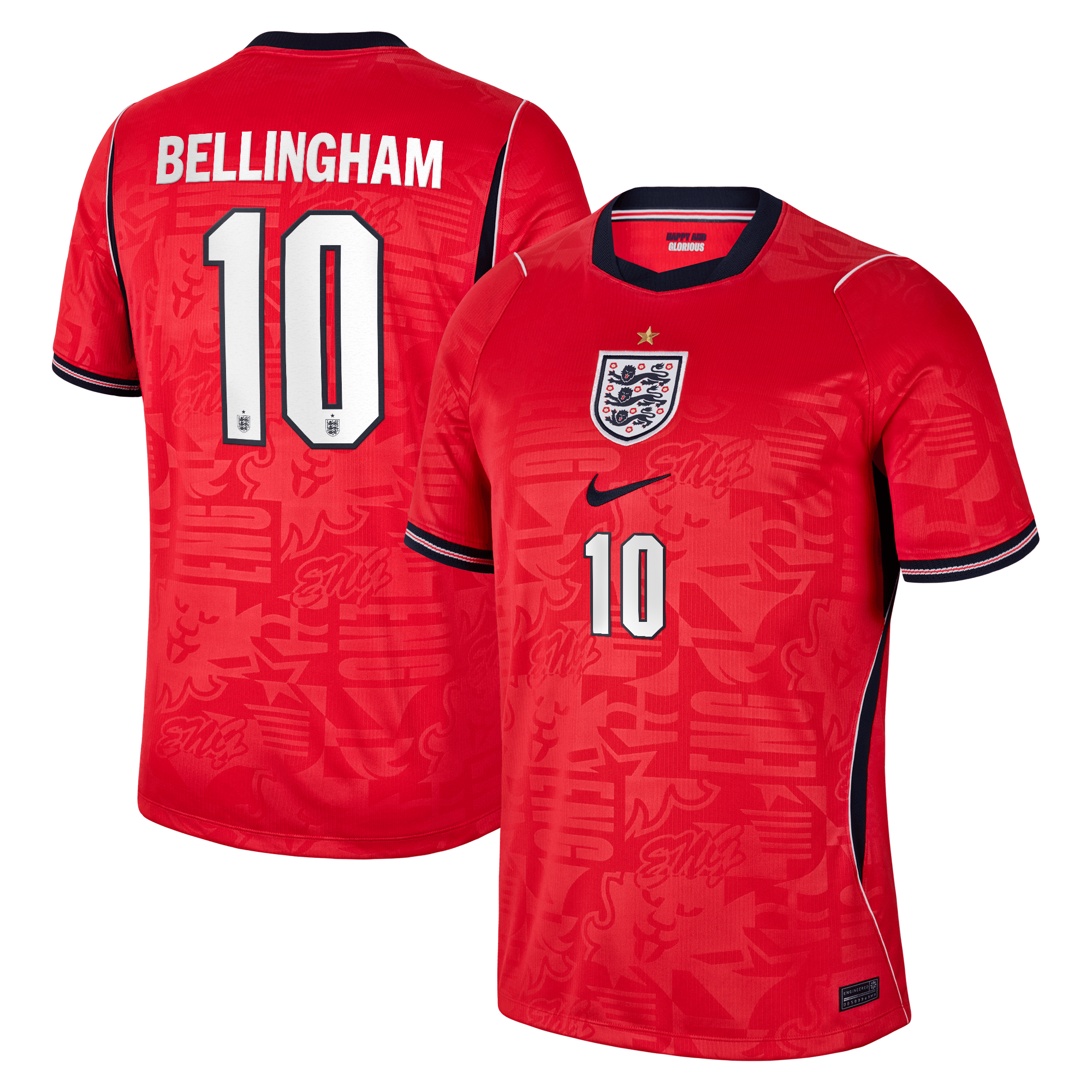 England Nike Away Stadium Shirt 2026 with Bellingham 10 printing