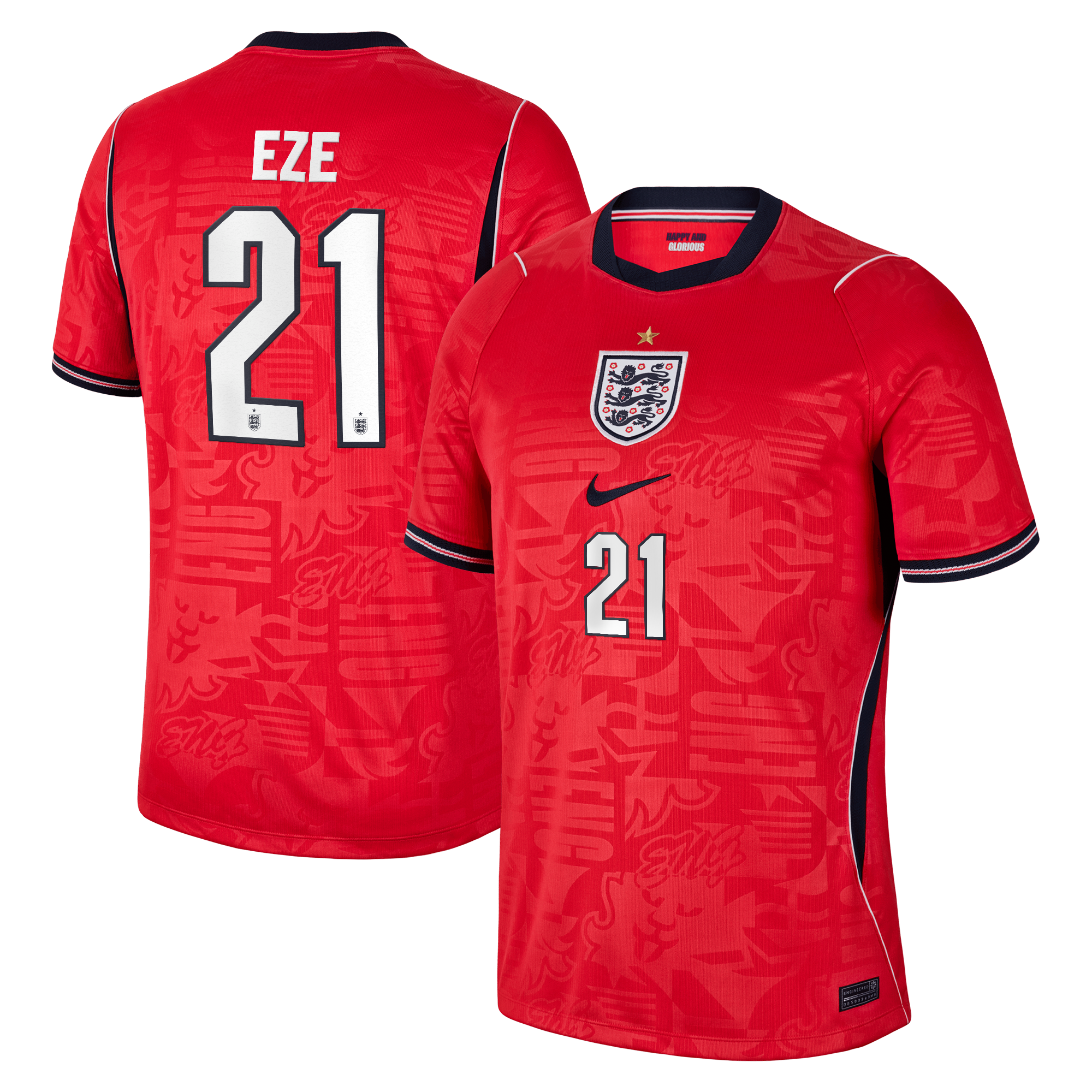 England Nike Away Stadium Shirt 2026 with Eze 21 printing