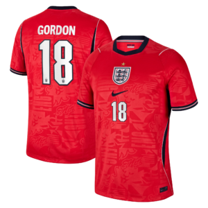 England Nike Away Stadium Shirt 2026 with Gordon 18 printing