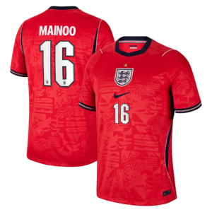 England Nike Away Stadium Shirt 2026 with Mainoo 16 printing