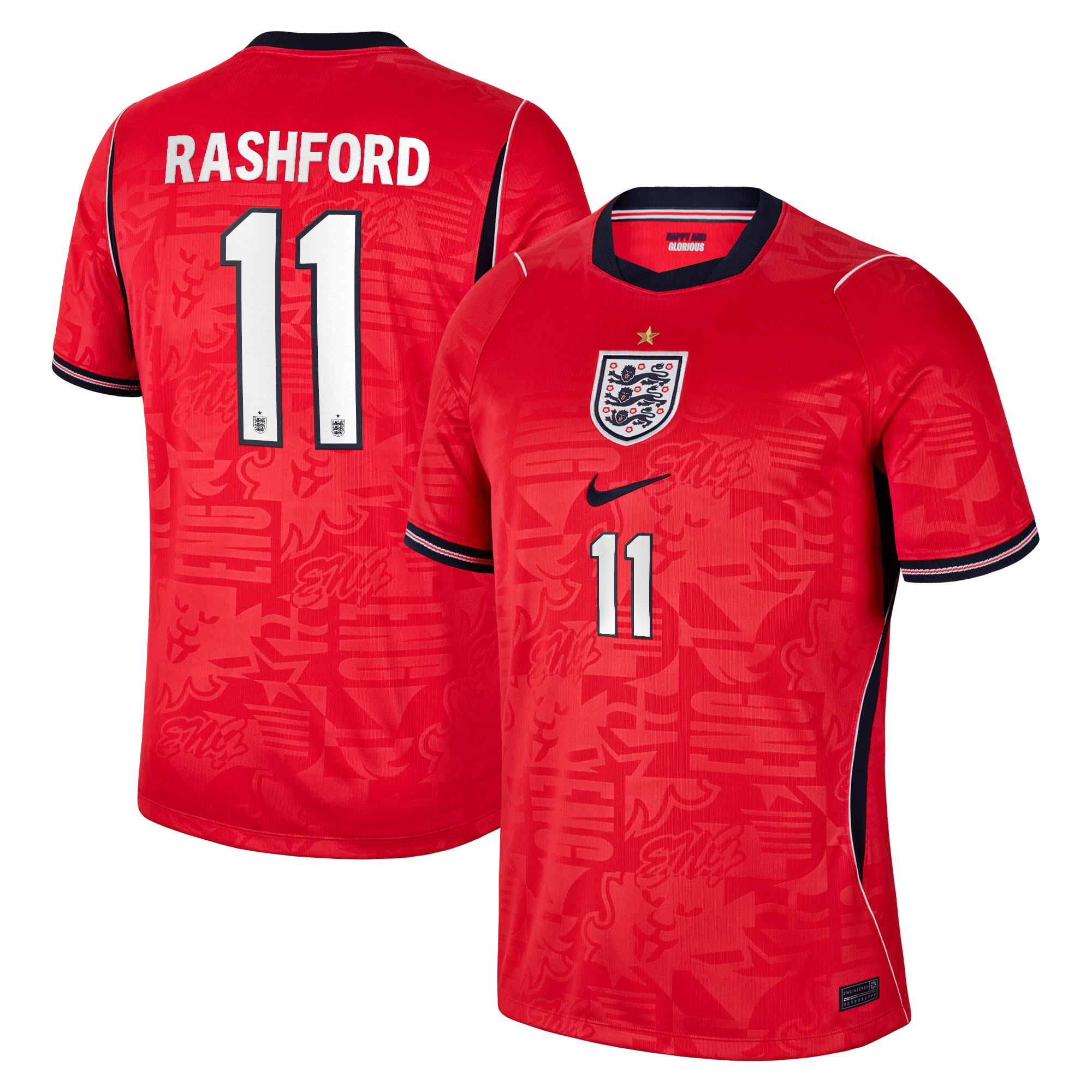 England Nike Away Stadium Shirt 2026 with Rashford 11 printing