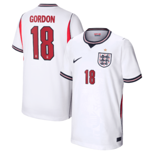 England Nike Home Stadium Shirt 2026 - Kids with Gordon 18 printing