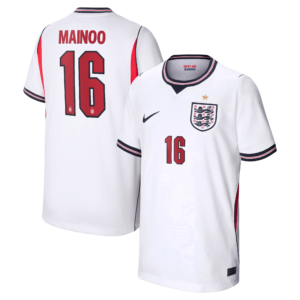 England Nike Home Stadium Shirt 2026 - Kids with Mainoo 16 printing