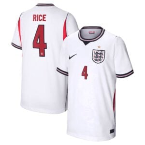 England Nike Home Stadium Shirt 2026 - Kids with Rice 4 printing
