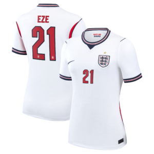 England Nike Home Stadium Shirt 2026 - Womens with Eze 21 printing