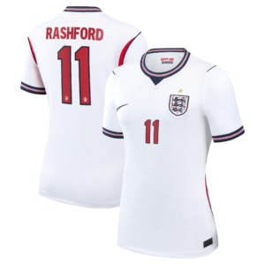 England Nike Home Stadium Shirt 2026 - Womens with Rashford 11 printing