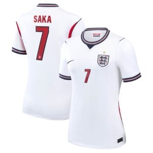 England Nike Home Stadium Shirt 2026 - Womens with Saka 7 printing