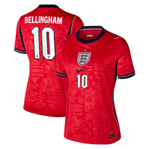England Nike Stadium Away Shirt 2026 - Womens with Bellingham 10 printing