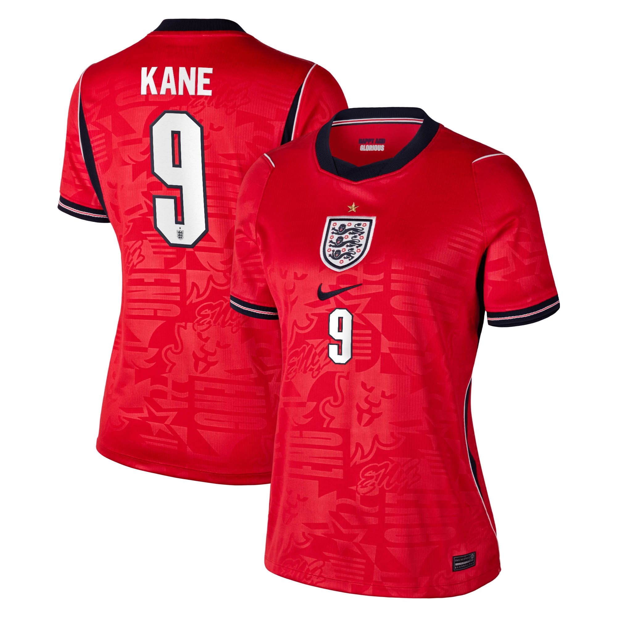 England Nike Stadium Away Shirt 2026 - Womens with Kane 9 printing
