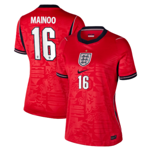 England Nike Stadium Away Shirt 2026 - Womens with Mainoo 16 printing