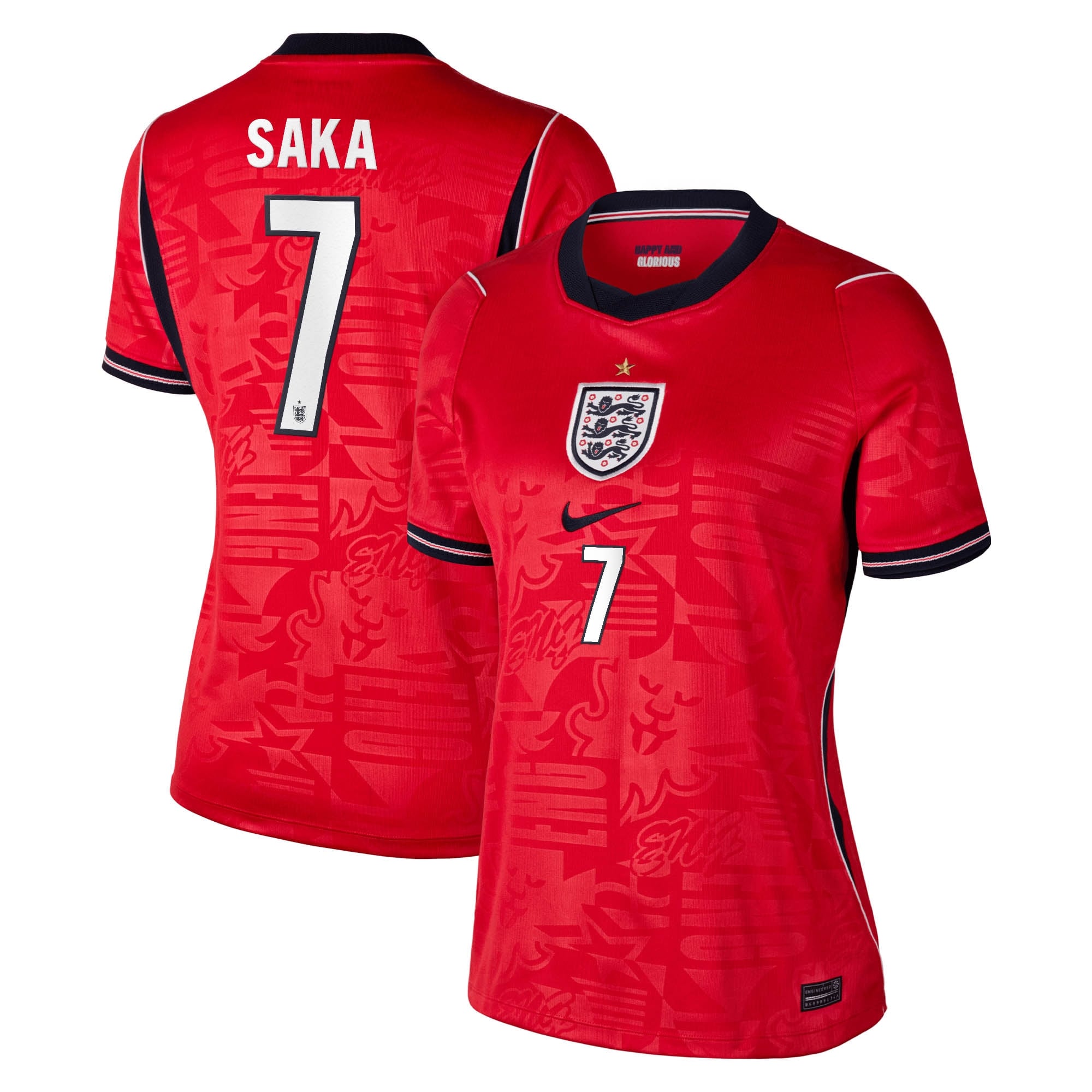 England Nike Stadium Away Shirt 2026 - Womens with Saka 7 printing