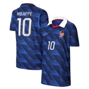 France Nike Aero-Fit Home Match Shirt 2026 - Kids with Mbappe 10 printing