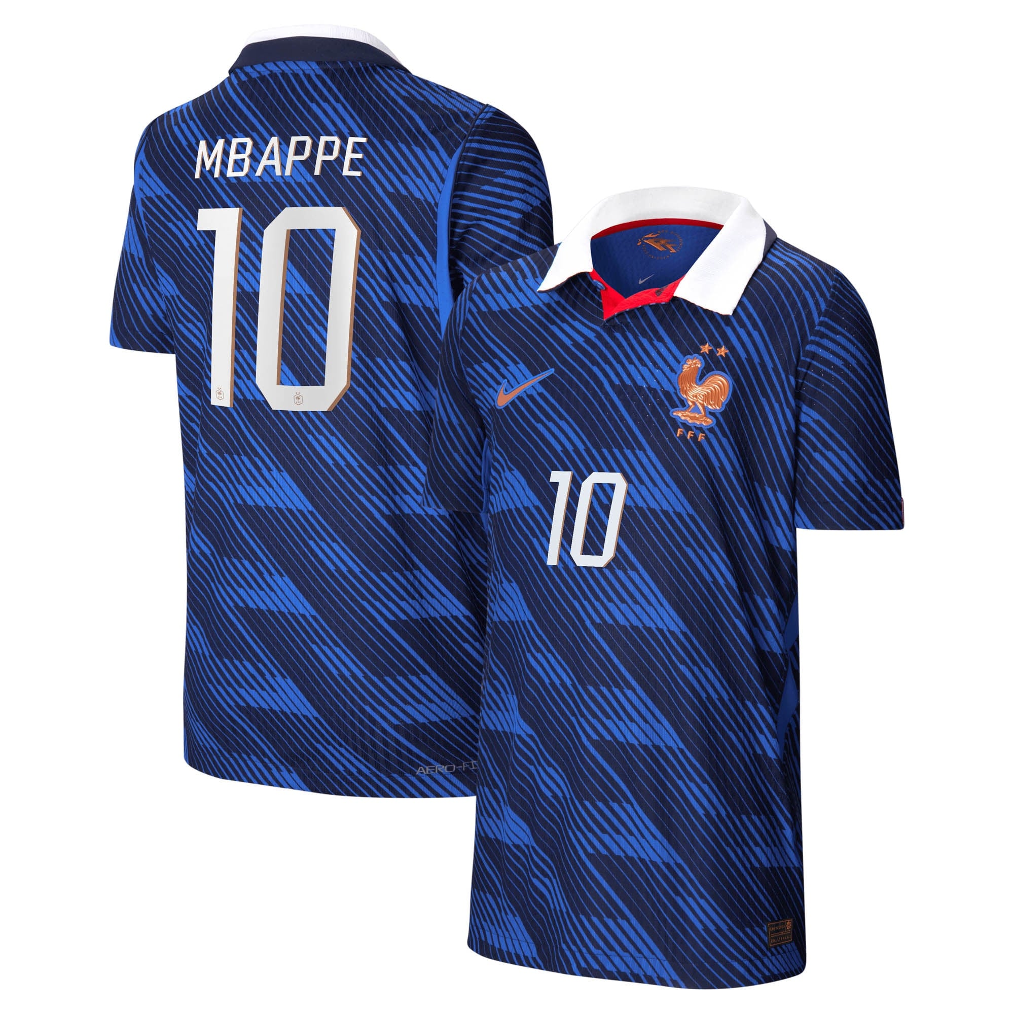 France Nike Aero-Fit Home Match Shirt 2026 - Kids with Mbappe 10 printing