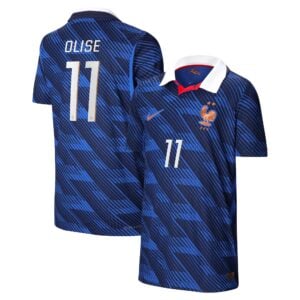 France Nike Aero-Fit Home Match Shirt 2026 - Kids with Olise 11 printing