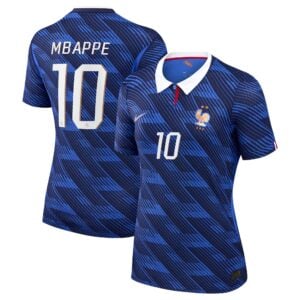 France Nike Home Aero-Fit Match Shirt 2026 - Womens with Mbappe 10 printing
