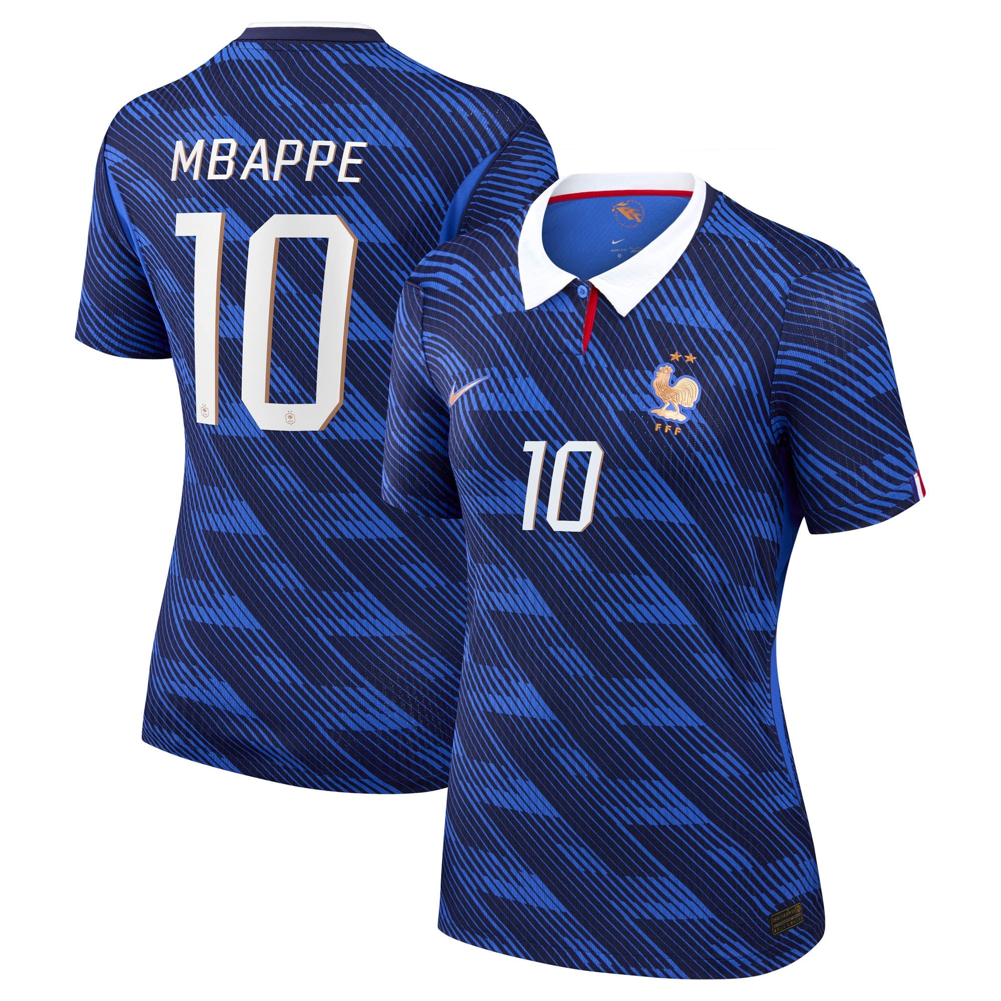 France Nike Home Aero-Fit Match Shirt 2026 - Womens with Mbappe 10 printing