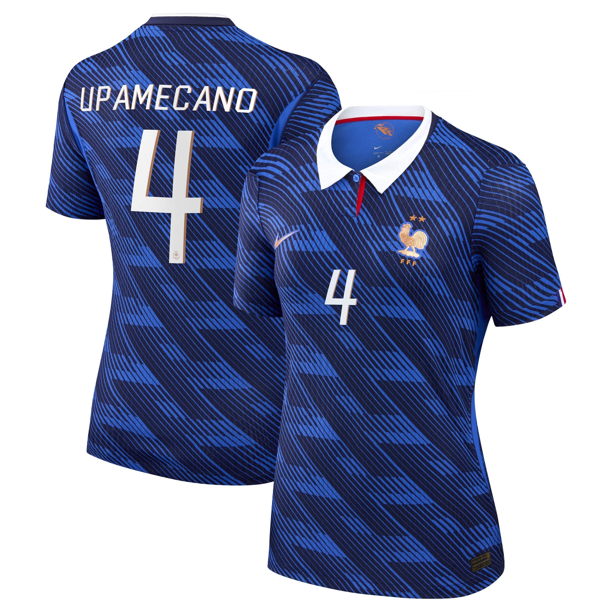 France Nike Home Aero-Fit Match Shirt 2026 - Womens with Upamecano 4 printing