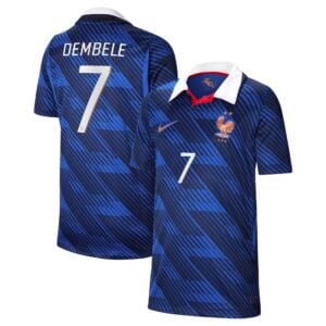 France Nike Home Stadium Shirt 2026 - Kids with Dembele 7 printing