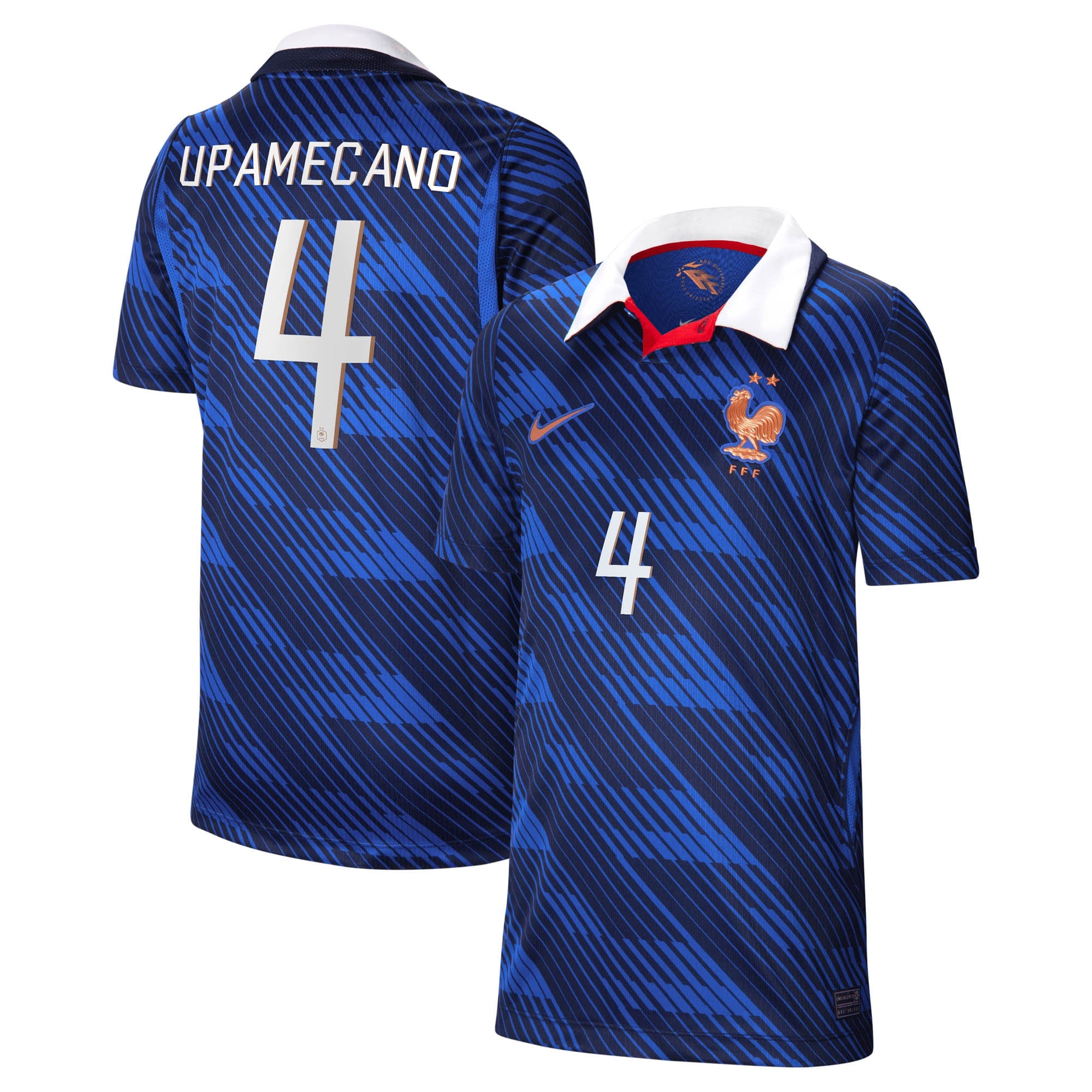 France Nike Home Stadium Shirt 2026 - Kids with Upamecano 4 printing