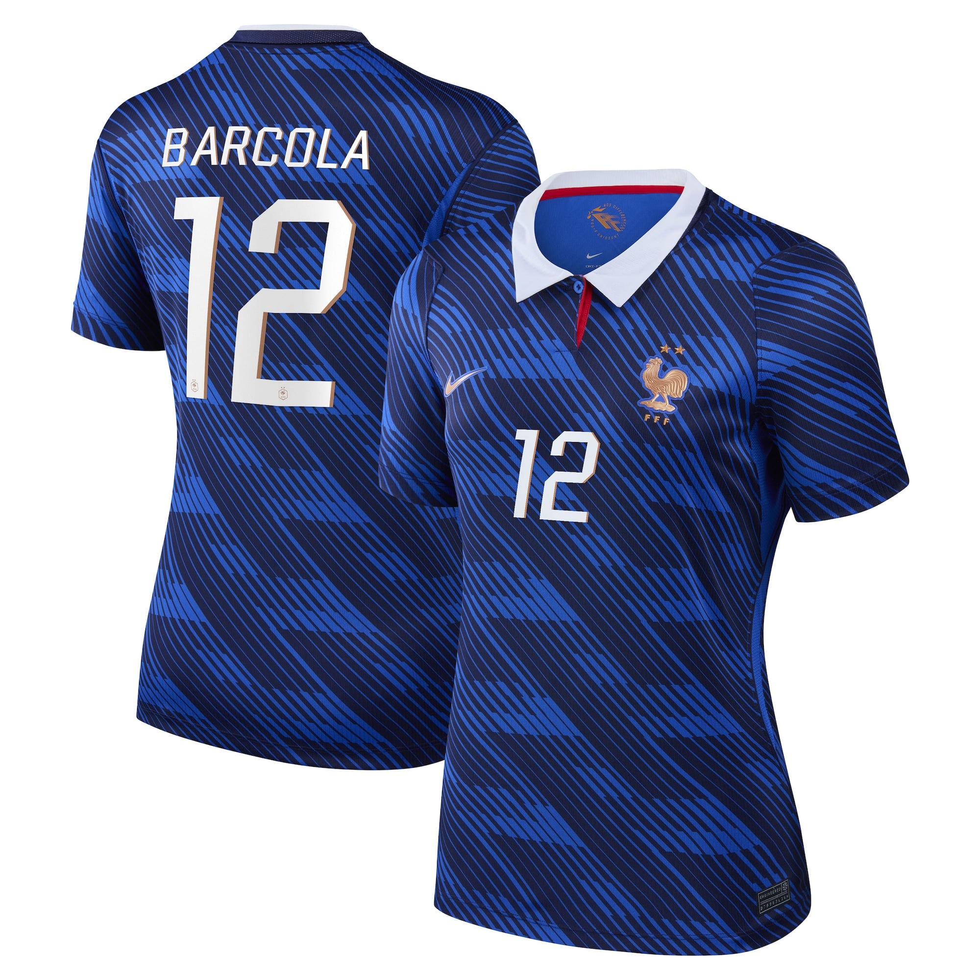France Nike Home Stadium Shirt 2026 - Womens with Barcola 12 printing