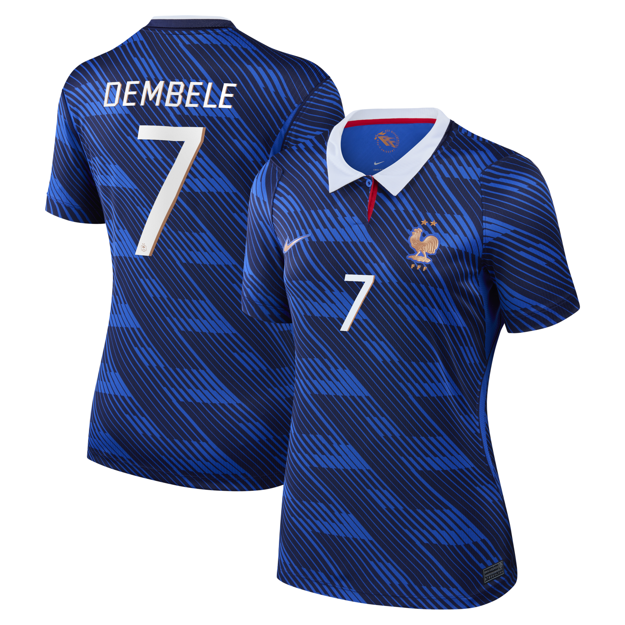 France Nike Home Stadium Shirt 2026 - Womens with Dembele 7 printing