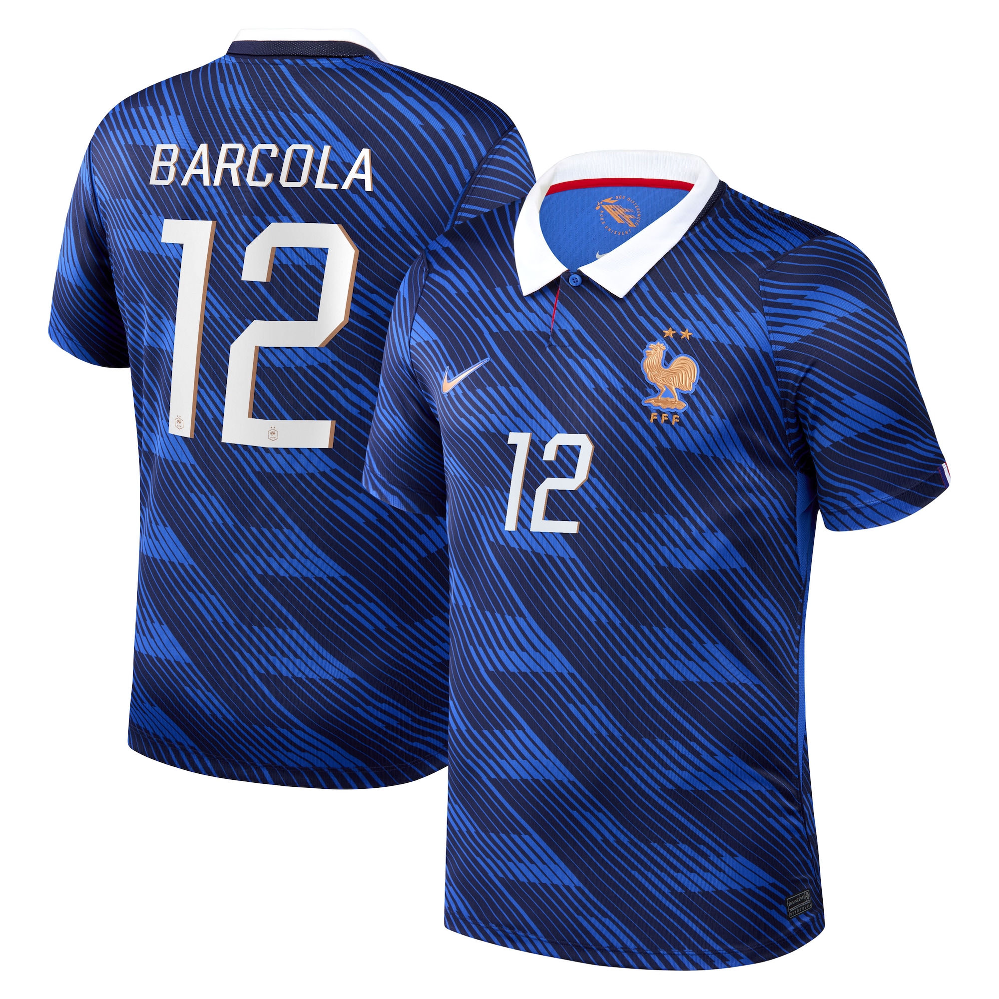France Nike Home Stadium Shirt 2026 with Barcola 12 printing