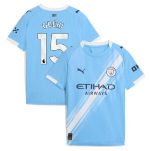 Manchester City PUMA Home Shirt 2025-26 - Kids with Guéhi 15 printing