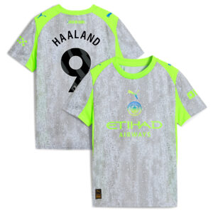 Manchester City PUMA Third Shirt 2025-26 - Kids with Haaland 9 printing