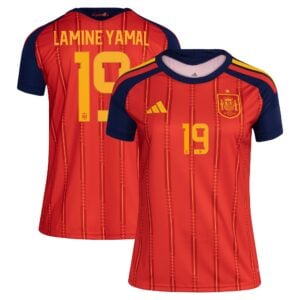 Spain adidas Home Shirt 2026 - Womens with Lamine Yamal 19 printing