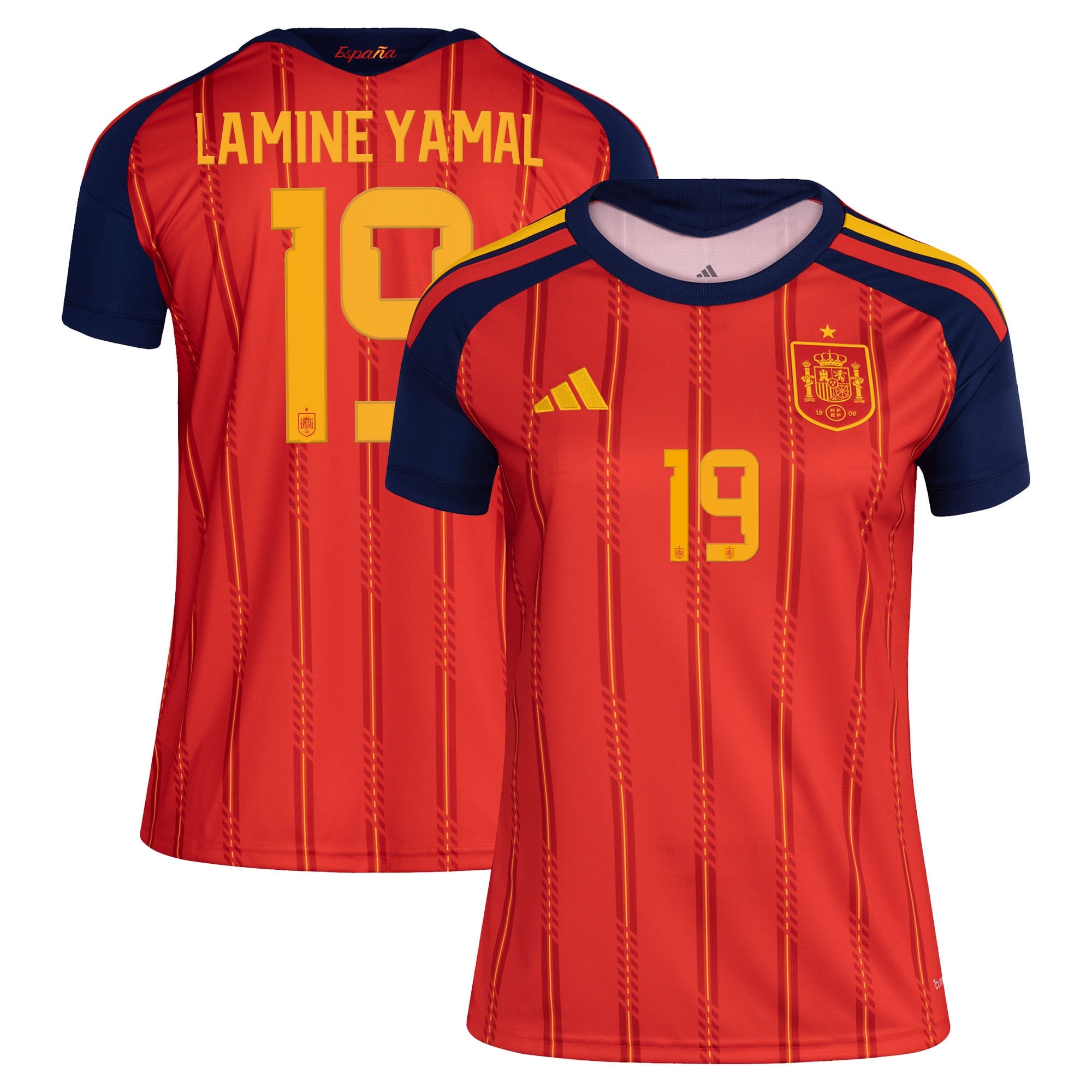 Spain adidas Home Shirt 2026 - Womens with Lamine Yamal 19 printing