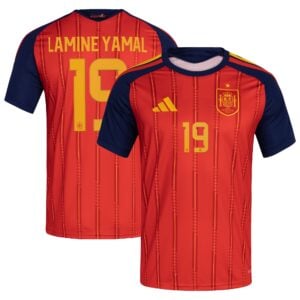 Spain adidas Home Shirt 2026 with Lamine Yamal 19 printing