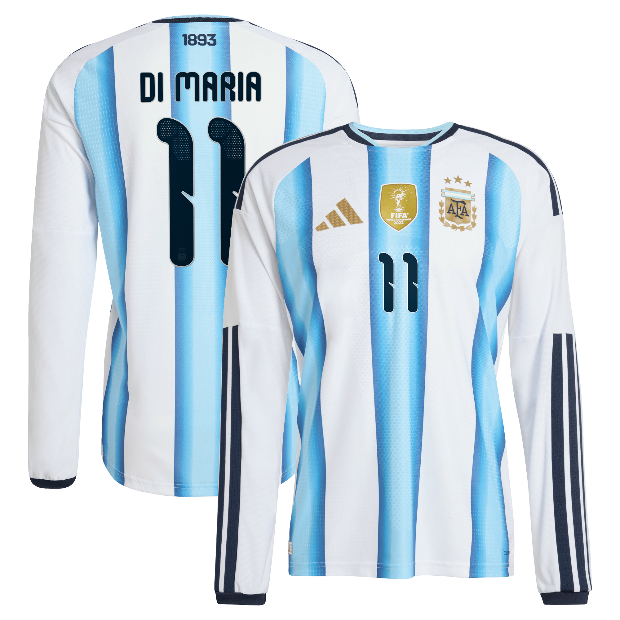 Argentina adidas Home Authentic Shirt 2026 - Long sleeve with Di Maria 11 printing
