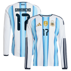 Argentina adidas Home Authentic Shirt 2026 - Long sleeve with Garnacho 17 printing