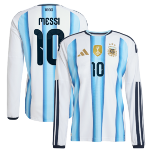Argentina adidas Home Authentic Shirt 2026 - Long sleeve with Messi 10 printing