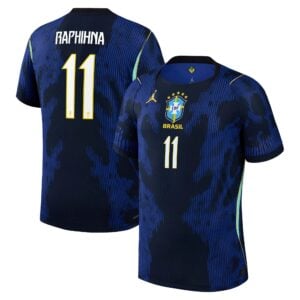 Brazil Jordan Away Aero-FIT Match Shirt 2026 with Raphinha 11 printing