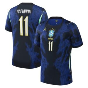 Brazil Jordan Stadium Away Shirt 2026 with Raphinha 11 printing