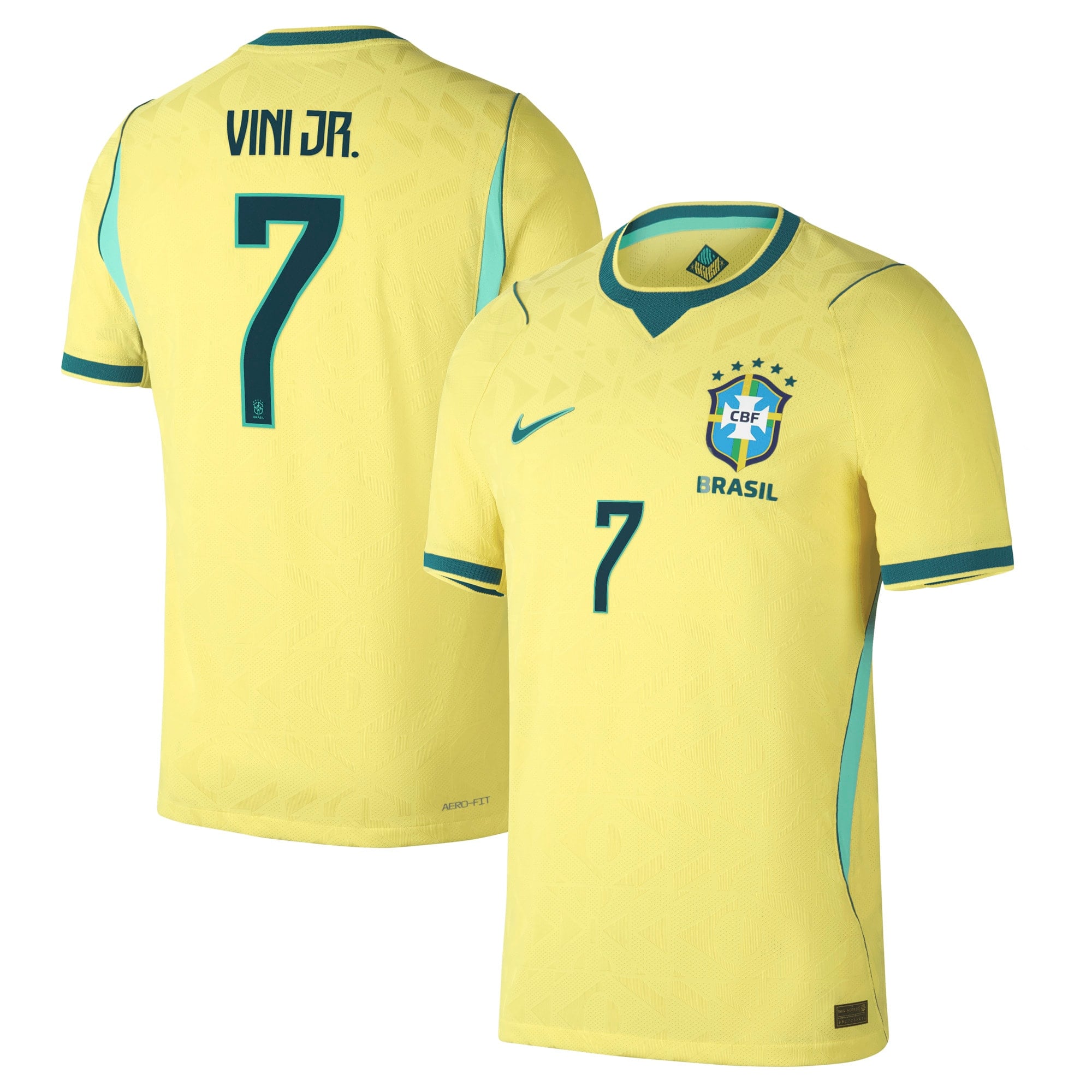 Brazil Nike Home Aero-FIT Match Shirt 2026 with Vini Jr. 7 printing