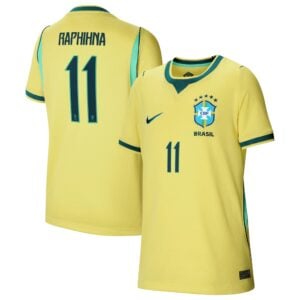 Brazil Nike Home Stadium Shirt 2026 - Kids with Raphinha 11 printing