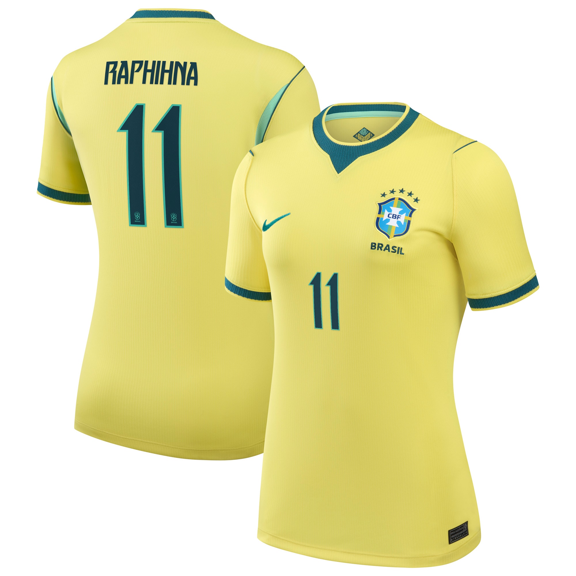 Brazil Nike Home Stadium Shirt 2026 - Womens with Raphinha 11 printing