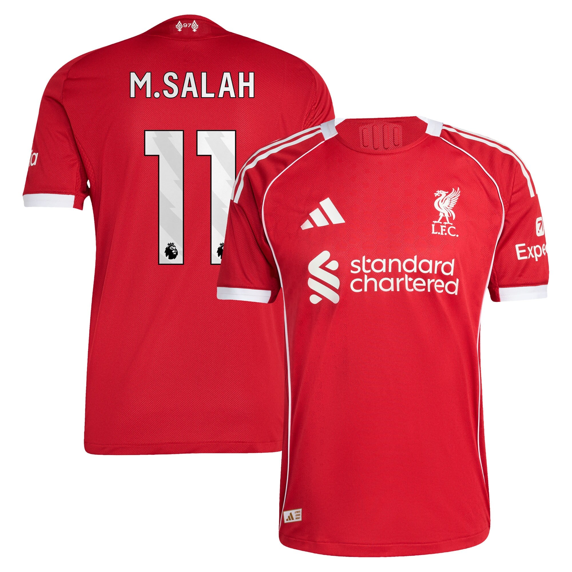 Liverpool adidas Home Authentic Shirt 2025-26 with M.Salah 11 printing