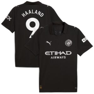 Manchester City PUMA Away Shirt 2025-26 with Haaland 9 printing