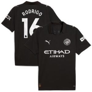 Manchester City PUMA Away Shirt 2025-26 with Rodrigo 16 printing