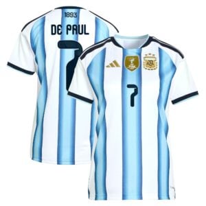 Argentina adidas Home Shirt 2026 - Womens with De Paul 7 printing