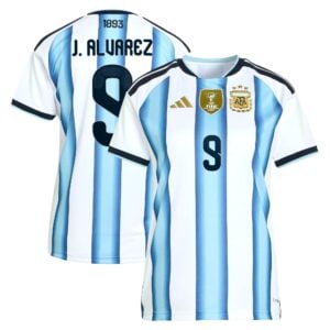 Argentina adidas Home Shirt 2026 - Womens with J. Alvarez 9 printing