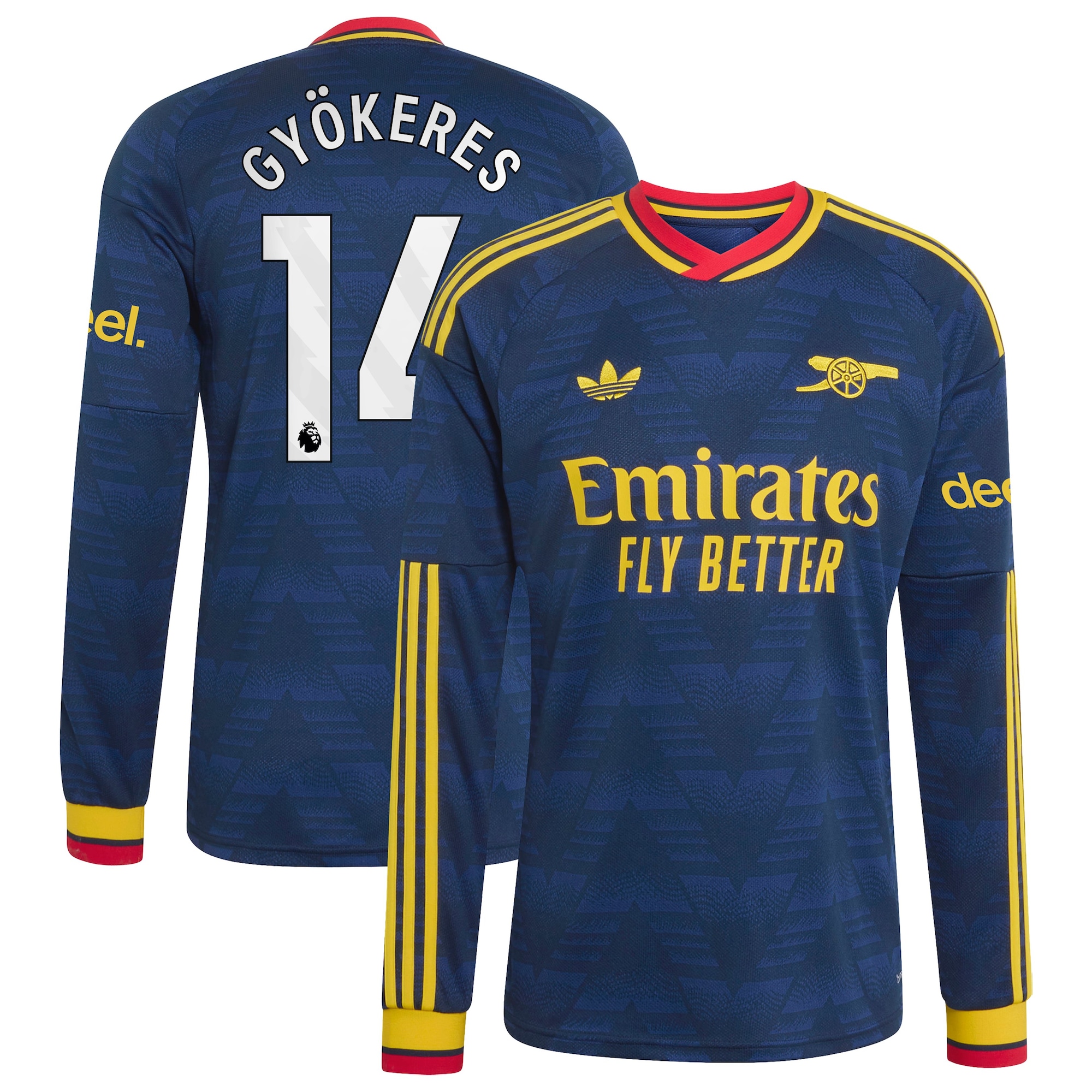 Arsenal adidas Away Shirt 2026-27 - Long Sleeve with Gyökeres 14 printing
