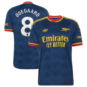 Arsenal adidas Away Shirt 2026-27 with Ødegaard 8 printing