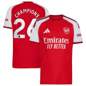 Arsenal adidas Home Authentic Shirt 2026-27 with Champions 26 printing